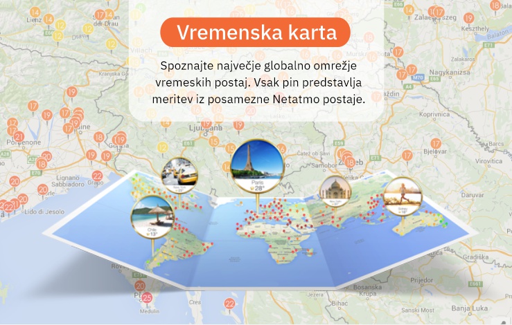 Netatmo Weather Map - pregled globalnega vremena v realnem �asu